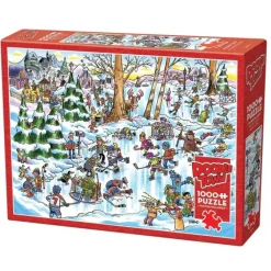 Cobble Hill 1000pc Puzzle - DoodleTown: Hockey Town - Little Painter Art | Exploring the Endless Possibilities of Art| Hot