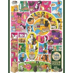 Cobble Hill 1000pc Puzzle - Doodle Cats - Little Painter Art | Exploring the Endless Possibilities of Art| Shop All