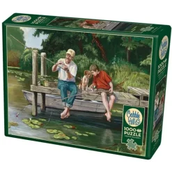Cobble Hill 1000pc Puzzle - Fishing On the Dock - Little Painter Art | Exploring the Endless Possibilities of Art| Shop All