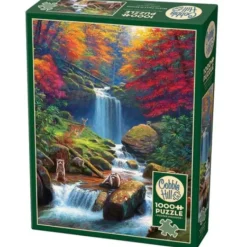 Cobble Hill 1000pc Puzzle - Mystic Falls in Autumn - Little Painter Art | Exploring the Endless Possibilities of Art| Shop All