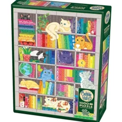 Cobble Hill 1000pc Puzzle - Rainbow Cat Quilt - Little Painter Art | Exploring the Endless Possibilities of Art| Hot