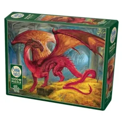 Cobble Hill 1000pc Puzzle - Red Dragon - Little Painter Art | Exploring the Endless Possibilities of Art| Hot