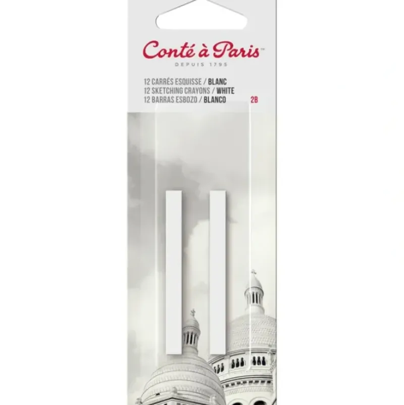 Cont Paris Carrs Sketching Crayon Sticks 2pk White 2B - Little Painter Art | Exploring the Endless Possibilities of Art| Pigment