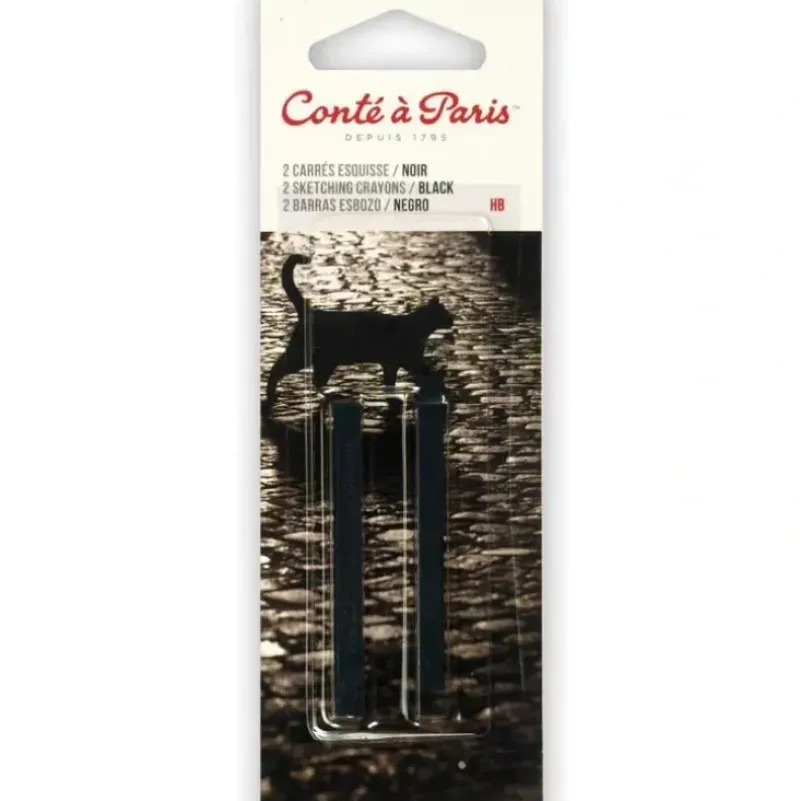 Cont Paris Carrs Sketching Crayon Sticks 2pk Black HB - Little Painter Art | Exploring the Endless Possibilities of Art| Pigment