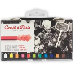 Cont Paris Carrs Sketching Crayon Sticks 12pk Assorted - Little Painter Art | Exploring the Endless Possibilities of Art| Pigment
