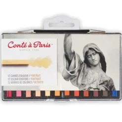 Cont Paris Carrs Sketching Crayon Sticks 12pk Portrait Assortment - Little Painter Art | Exploring the Endless Possibilities of Art| Pigment