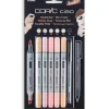 COPIC Ciao Marker 5+1 Skin Tones Set - Little Painter Art | Exploring the Endless Possibilities of Art| Brush