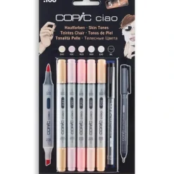 COPIC Ciao Marker 5+1 Skin Tones Set - Little Painter Art | Exploring the Endless Possibilities of Art| Brush