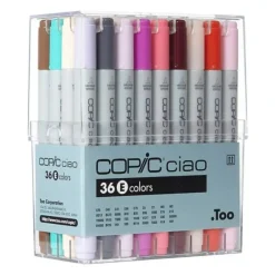 COPIC Ciao Marker Set of 36 Colours Set E - Little Painter Art | Exploring the Endless Possibilities of Art| Brush