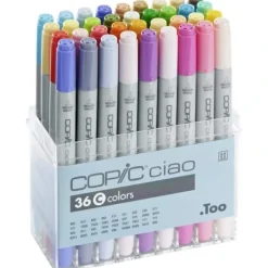 COPIC Ciao Marker Set of 36 Colours Set C - Little Painter Art | Exploring the Endless Possibilities of Art| Brush
