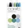 Copic Ciao Marker Set Sea Tones 6pk - Little Painter Art | Exploring the Endless Possibilities of Art| Brush
