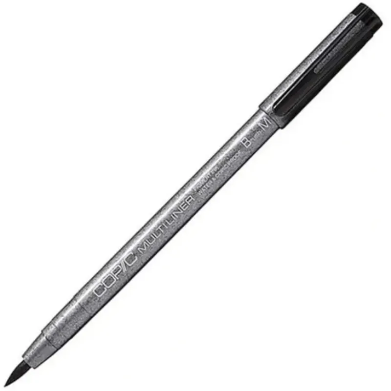 Copic Multiliner Black Brush Tip Pen, Medium - Little Painter Art | Exploring the Endless Possibilities of Art| Pigment