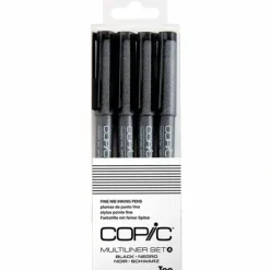 Copic Multiliner Pen Set A Black 4pk Fine - Little Painter Art | Exploring the Endless Possibilities of Art| Pigment