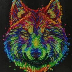 Craft Buddy DIY Crystal Art Medium Framed Kit - Colourful Wolf - Little Painter Art | Exploring the Endless Possibilities of Art| Hot