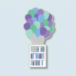 Craftedvan Enamel Pin - Balloon Bookshelf - Little Painter Art | Exploring the Endless Possibilities of Art| Hot