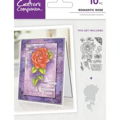 Crafter's Companion - 4 x 6" Photopolymer Stamp with Mask - Romantic Rose - Little Painter Art | Exploring the Endless Possibilities of Art| Shop All