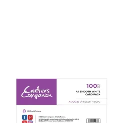 Crafter's Companion - A4 Smooth White Card Pack 160 GSM - 100pc - Little Painter Art | Exploring the Endless Possibilities of Art| Canvas
