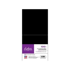 Crafter's Companion 6" x 6" Black Card & White Envelopes - 100 Pc - Little Painter Art | Exploring the Endless Possibilities of Art| Canvas