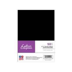 Crafter's Companion 5" x 7" Black Card & White Envelopes - 100 Pack - Little Painter Art | Exploring the Endless Possibilities of Art| Shop All