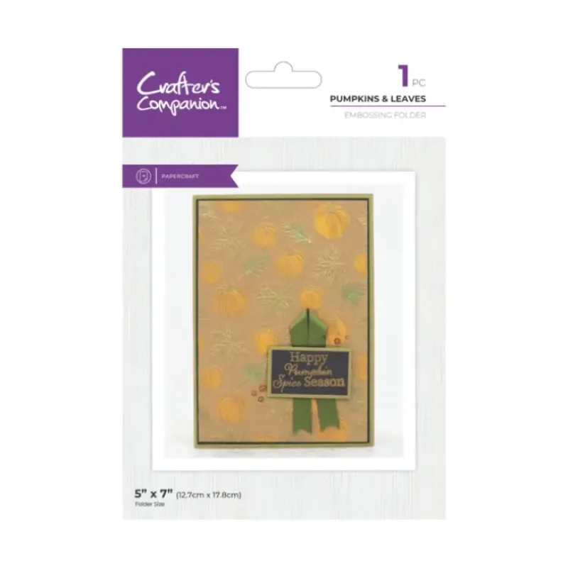 Crafter's Companion 5" x 7" Embossing Folder - Pumpkins & Leaves - Little Painter Art | Exploring the Endless Possibilities of Art| Shop All
