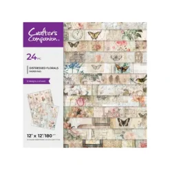 Crafters Companion 12 x 12 Paper Pad - Distressed Florals - Little Painter Art | Exploring the Endless Possibilities of Art| Shop All