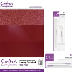Crafter's Companion A4 Red Luxury Cardstock Pack with 2 FREE Essential Tools - Little Painter Art | Exploring the Endless Possibilities of Art| Shop All