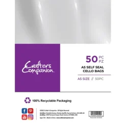 Crafter's Companion A5 Self Seal Cello Bags - 50 Pack - Little Painter Art | Exploring the Endless Possibilities of Art| Shop All