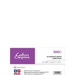 Crafter's Companion A4 Smooth White Card Pack (250gsm) - 100 Sheets - Little Painter Art | Exploring the Endless Possibilities of Art| Canvas