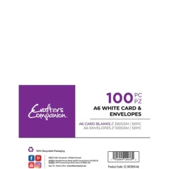 Crafter's Companion A6 White Card & Envelopes - 100 Piece - Little Painter Art | Exploring the Endless Possibilities of Art| Canvas