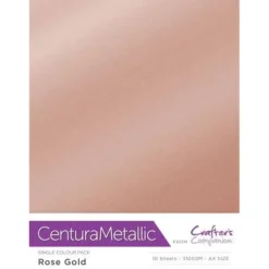 Crafter's Companion Centura Pearl Metallic A4 Single Colour 10 Sheet Pack - Rose Gold - Little Painter Art | Exploring the Endless Possibilities of Art| Shop All