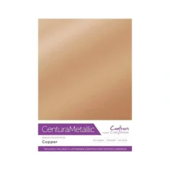 Crafter's Companion Centura Pearl Metallic A4 Single Colour 10 Sheet Pack - Copper - Little Painter Art | Exploring the Endless Possibilities of Art| Shop All