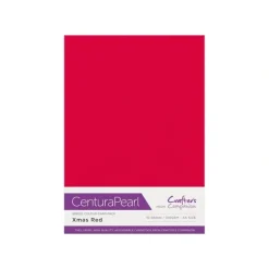 Crafter's Companion Centura Pearl Single Colour A4 10 Sheet Pack - Xmas Red - Little Painter Art | Exploring the Endless Possibilities of Art| Shop All