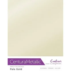 Crafter's Companion Centura Pearl Metallic A4 Single Colour 10 Sheet Pack - Pale Gold - Little Painter Art | Exploring the Endless Possibilities of Art| Shop All