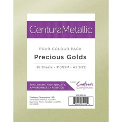 Crafter's Companion Centura Pearl Metallic Card Pack - Precious Golds (A5) - Little Painter Art | Exploring the Endless Possibilities of Art| Shop All
