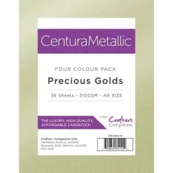Crafter's Companion Centura Pearl Metallic Card Pack - Precious Golds (A6) - Little Painter Art | Exploring the Endless Possibilities of Art| Shop All