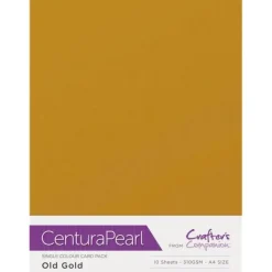 Crafter's Companion Centura Pearl Single Colour A4 10 Sheet Pack - Old Gold - Little Painter Art | Exploring the Endless Possibilities of Art| Shop All