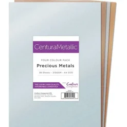 Crafter's Companion Centura Pearl Metallic A4 36 Sheet Pack - Precious Metals - Little Painter Art | Exploring the Endless Possibilities of Art| Shop All