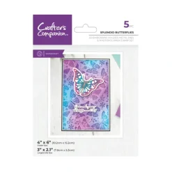 Crafter's Companion 3D Embossing Folder, Metal Die & Photopolymer Stamp - Splendid Butterflies - Little Painter Art | Exploring the Endless Possibilities of Art| Shop All