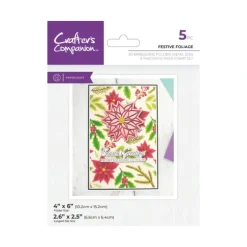 Crafter's Companion 3D Embossing Folder, Metal Die & Photopolymer Stamp - Festive Foliage - Little Painter Art | Exploring the Endless Possibilities of Art| Shop All