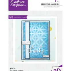 Crafter's Companion 3D Embossing Folder 5" x 7" - Geometric Diamonds - Little Painter Art | Exploring the Endless Possibilities of Art| Shop All