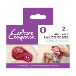 Crafters Companion Glue Tape Pen & Refill Pack Straight (2 Pack) - Little Painter Art | Exploring the Endless Possibilities of Art| Shop All