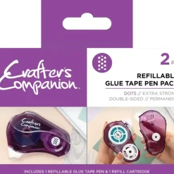 Crafters Companion Glue Tape Pen & Refill Pack Dots (2 Pack) - Little Painter Art | Exploring the Endless Possibilities of Art| Shop All