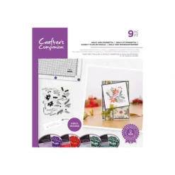 Crafter's Companion Interchangeable Stamp - 6x6 - Holly and Poinsettia - Little Painter Art | Exploring the Endless Possibilities of Art| Shop All