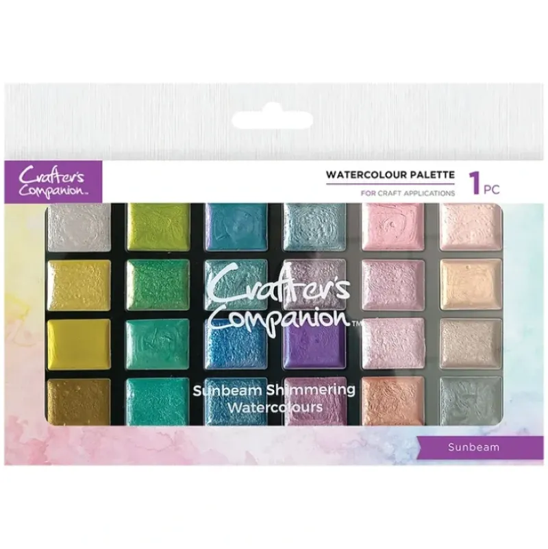Crafter's Companion Shimmer Watercolour Palette - Sunbeam - Little Painter Art | Exploring the Endless Possibilities of Art| Brush