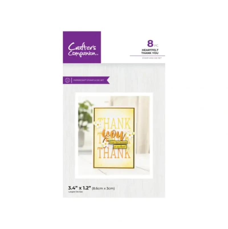 Crafter's Companion Stamp & Dies - Heartfelt Thank You - Little Painter Art | Exploring the Endless Possibilities of Art| Shop All