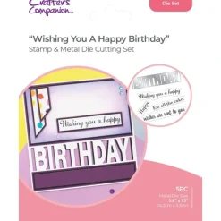 Crafter's Companion Stamp & Die Set - Wishing You A Happy Birthday - Little Painter Art | Exploring the Endless Possibilities of Art| Shop All