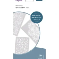 Crafter's Companion Stencil Set - Decorative Trio - Little Painter Art | Exploring the Endless Possibilities of Art| Brush