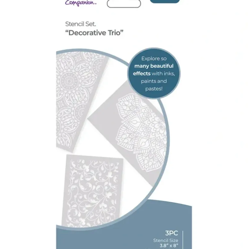 Crafter's Companion Stencil Set - Decorative Trio - Little Painter Art | Exploring the Endless Possibilities of Art| Brush