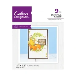 Crafters Companion Thanksgiving Collection Stamp & Die Set - Grateful & Blessed - Little Painter Art | Exploring the Endless Possibilities of Art| Shop All