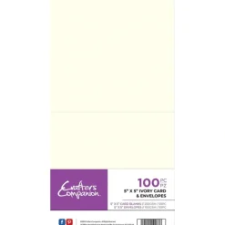 Crafter's Companion 5"x 5" Ivory Card & Envelopes - 100 Piece - Little Painter Art | Exploring the Endless Possibilities of Art| Shop All